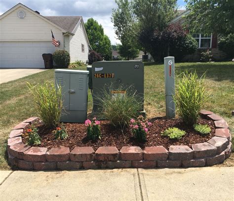 how to plant around electrical boxes|landscaping around boxes.